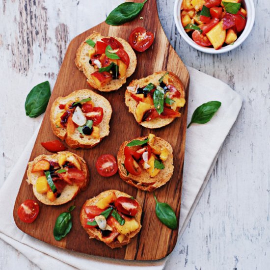 Peach & Tomato Bruschetta