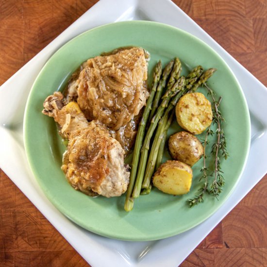 Honey Mustard Beer Braised Chicken