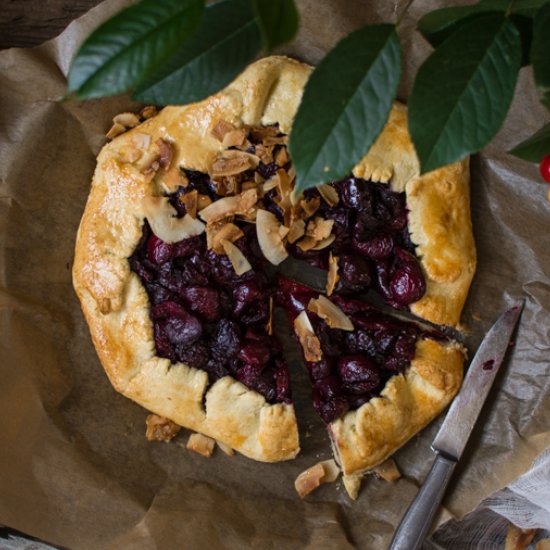 Cherry Galette with Coconut