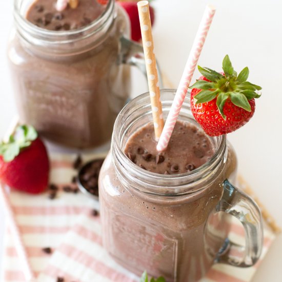 Dark Chocolate Strawberry Smoothie