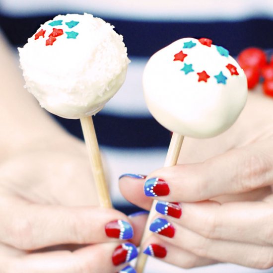 Festive 4th of July Cake Pops