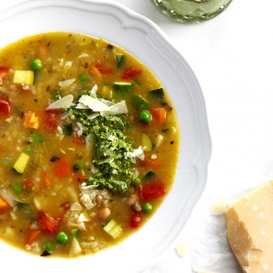 Minestrone Soup with Pesto