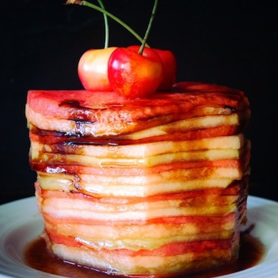 Balsamic Glazed Fresh Melon Cake