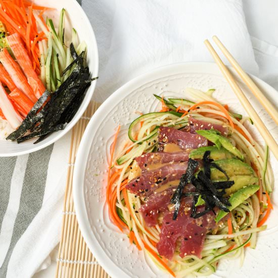 Cucumber Noodle Sushi Bowl