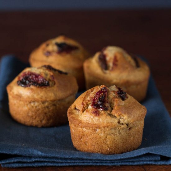 Roasted Balsamic Strawberry Muffins