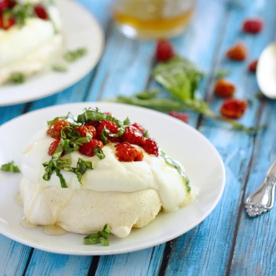 Pavlovas with Berries & Cream