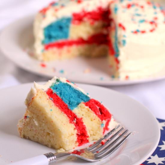 Surprise Inside American Flag Cake