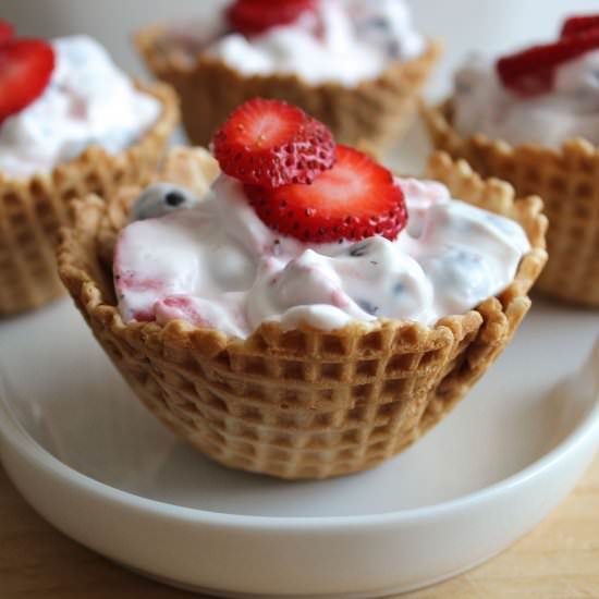 Red, White, & Blue Fruit Waffle Cup