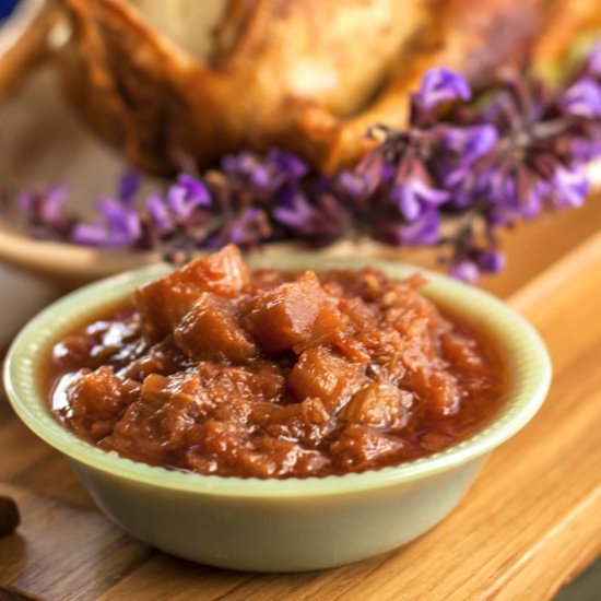 Roast Duck with Rhubarb-Cider Sauce