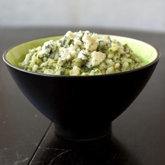 Ramp Risotto with Blue Cheese