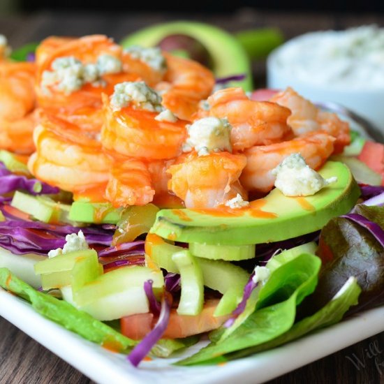 Buffalo Shrimp Salad