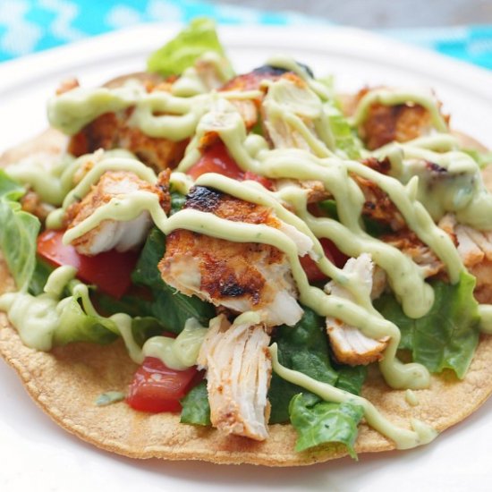 Grilled Chipotle Chicken Tostadas