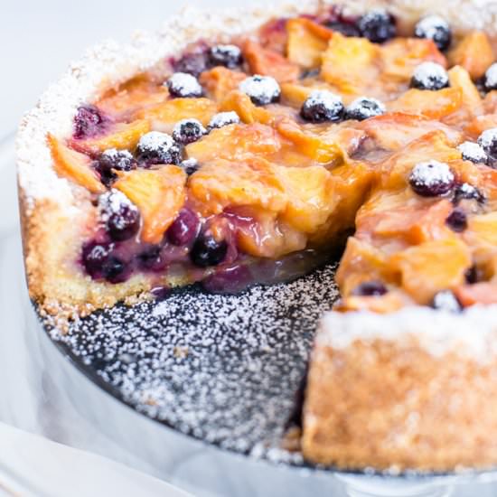 Blueberry Peach Cobbler-Tart