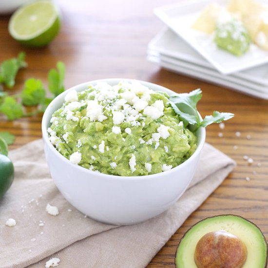 Easy Guacamole with Queso Fresco