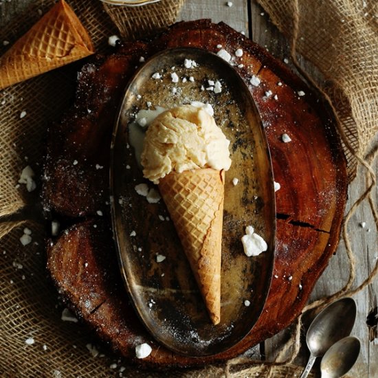 Brown butter ice cream