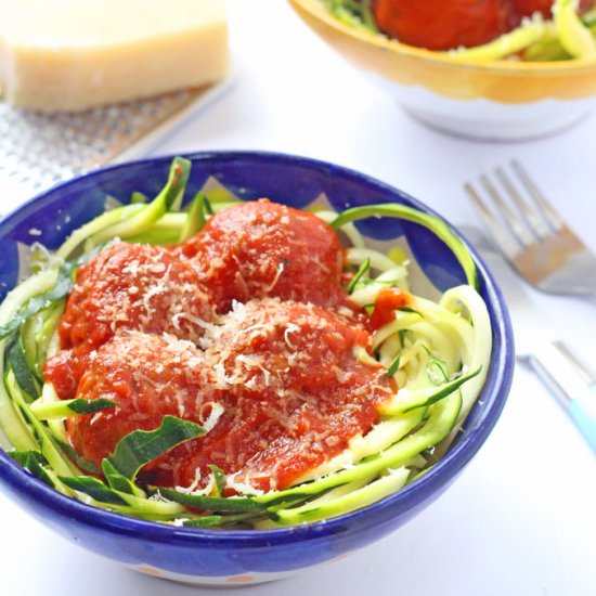 Zucchini Noodles With Meatballs