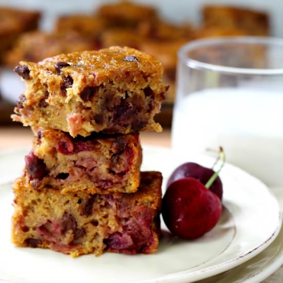 Chocolate Chip Cherry Blondies