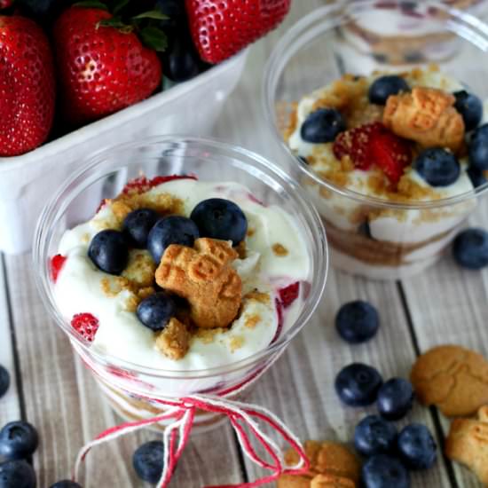 Red, White and Blueberry Parfaits