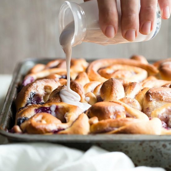 Blueberry Glazed Breakfast Buns