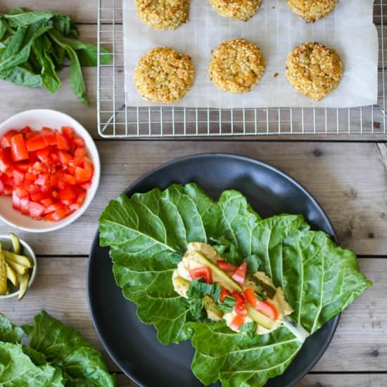 Vegan Falafel Chard Salad Wraps