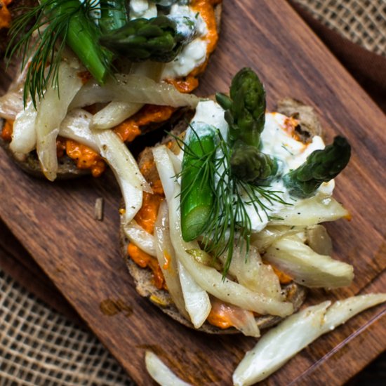 Bruschetta with Cottage and Fennel