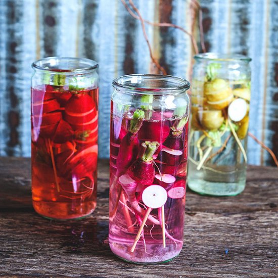 Pickled Radishes on a Stick