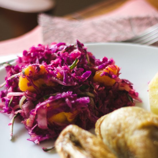 Tropical Red Cabbage Slaw