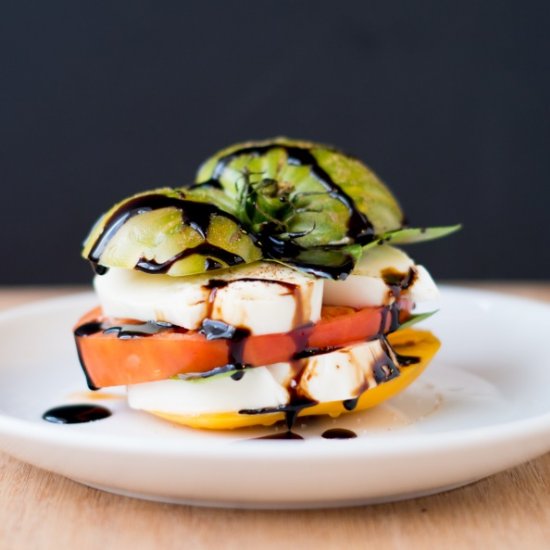 Caprese Tower w/ Balsamic Reduction