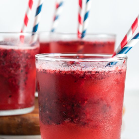 Berry Sorbet and Champagne Floats