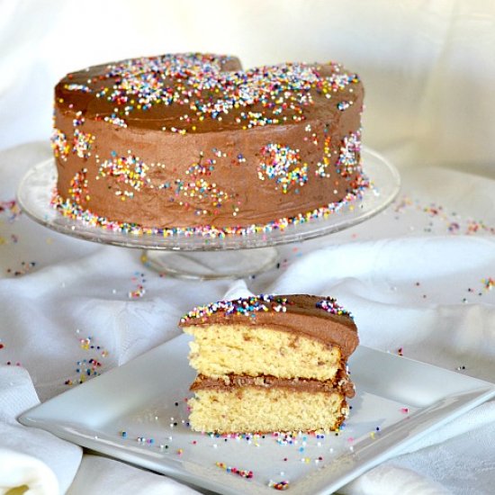 Yellow Cake with Chocolate Frosting