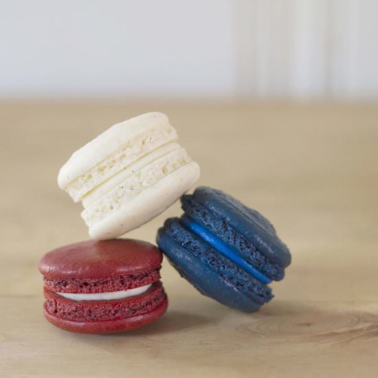 Red, White, and Blue Macarons