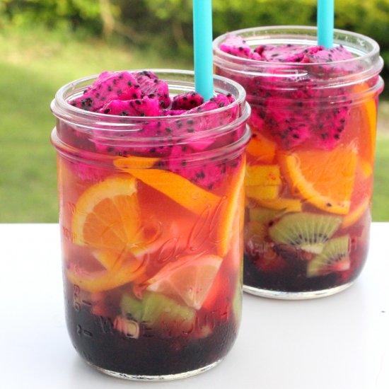 Rainbow Layered Fruit Lemonade