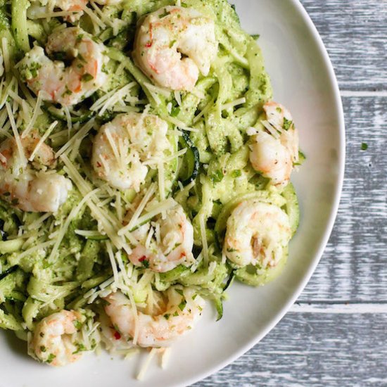 Lemon Garlic Shrimp Zoodles