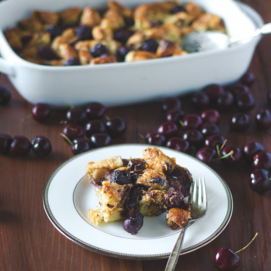 Chocolate Cherry Bread Pudding