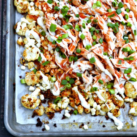 Buffalo Ranch Cauliflower Nachos