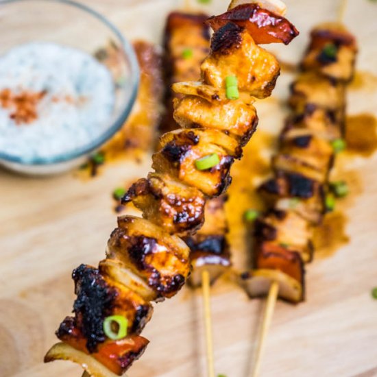 Honey Sriracha Chicken Kebabs