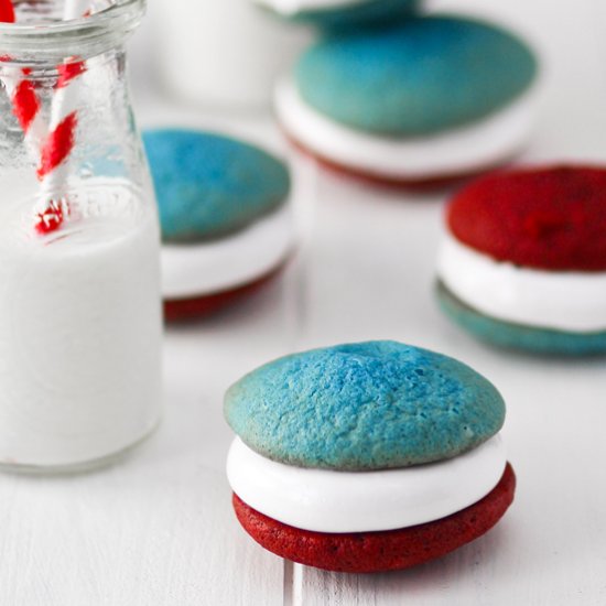 Red, White & Blue Whoopie Pies