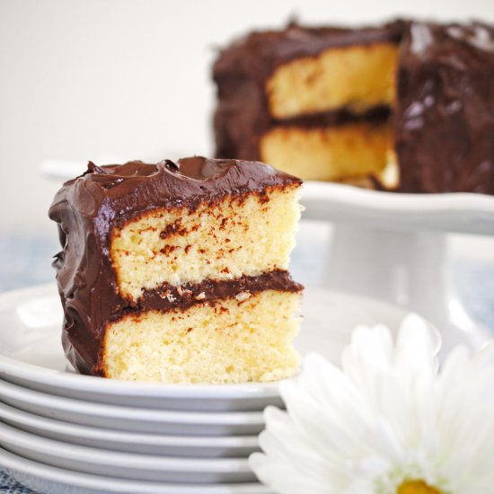 Yellow Cake with Chocolate Frosting