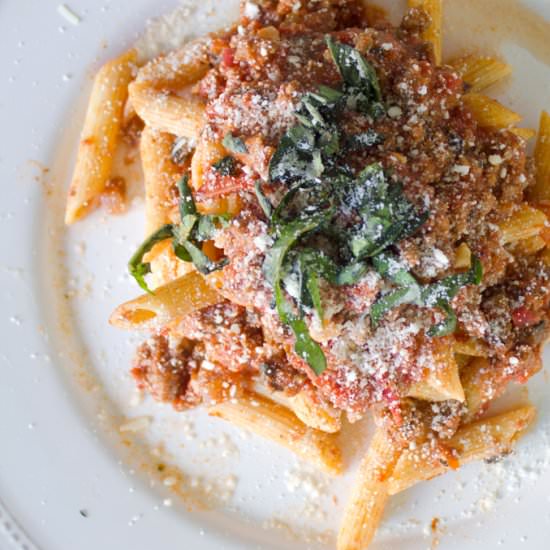 Italian-Style Meat Sauce w/ Penne