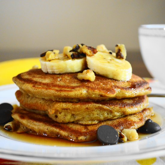 Banana Chocolate Chip Pancakes