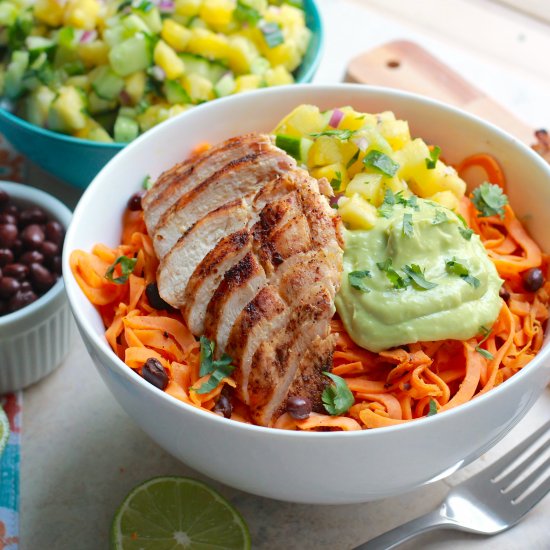 Grilled Chicken and Squash Noodles