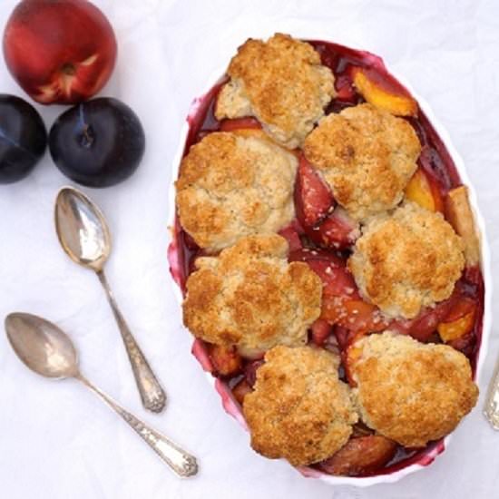 Plum and Nectarine Cobbler