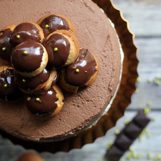 Profiterole Celebration Cake