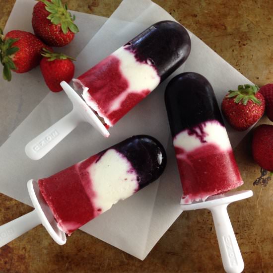 Swirled Berry Yogurt Popsicles