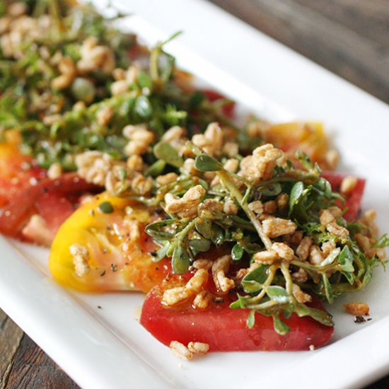 Tomato Salad with Crisped Farro