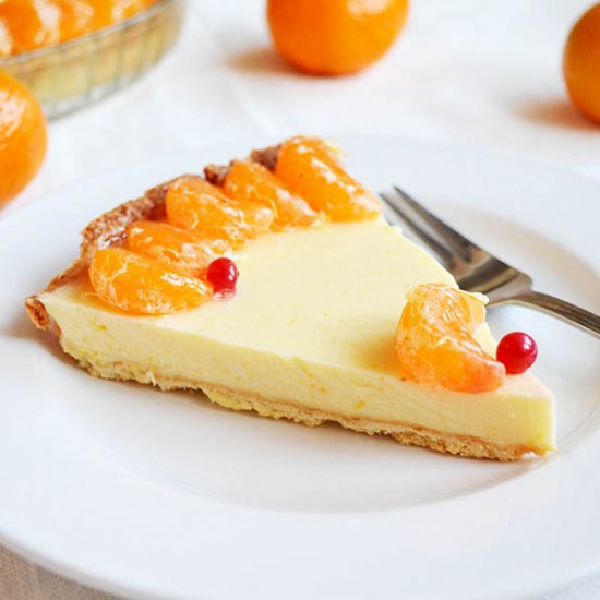 Tangerine tart with cream jelly