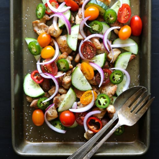 Crispy Chicken & Cucumber Salad