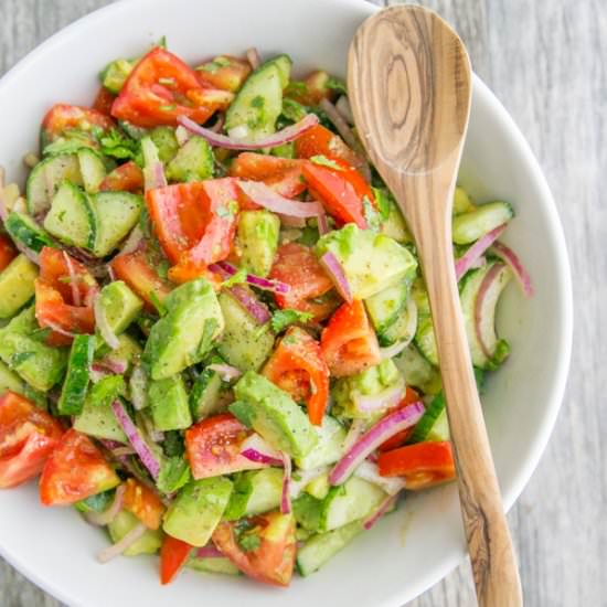 Cucumber Tomato Avocado Salad