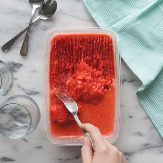 Strawberry & Champagne Granita