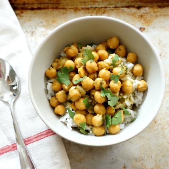 Quick Curried Chickpeas